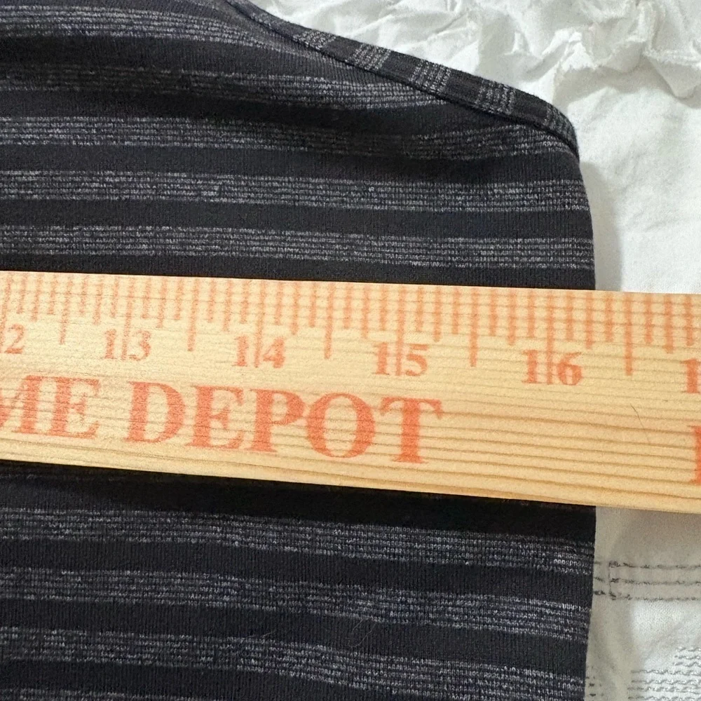 lululemon athletica Black and Gray Striped Racerback Tank Top